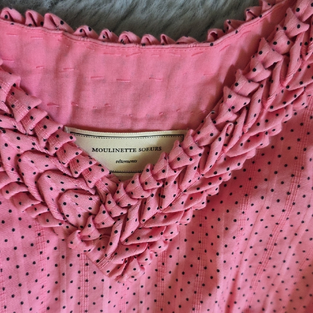 Moulinette Soeurs Ruffled Pink Top